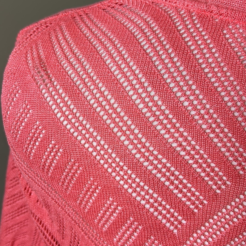 CROFT & BARROW Open Front Knit Cardigan Coral Size XL - Picture 3 of 4
